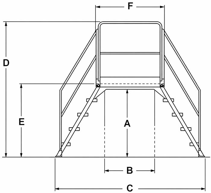 Vestil Crossover Ladder Drawing